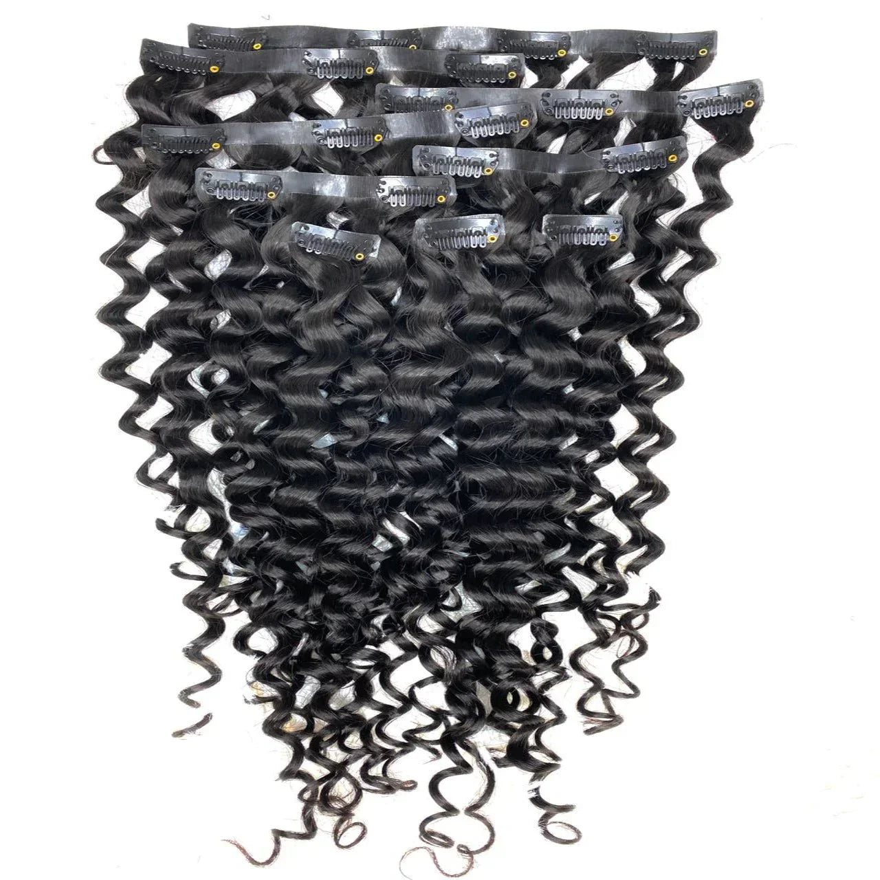 XBL Hair Seamless Clip in Hair Extensions 100g Silicone Weft Deep Wave For Women