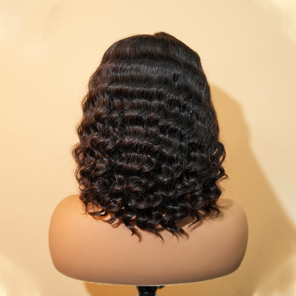 XBL Hair Miss Fantastic Bob Wig 5x5 HD Lace Deep Wave Bleached Knots Bob Human Hair