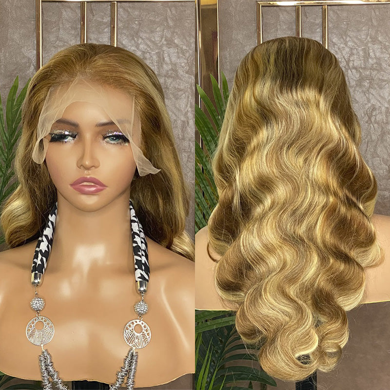 XBL Hair 30/613 Blonde Highlight Wig Body Wave Human Hair Wig 13x4 Lace Front Wig