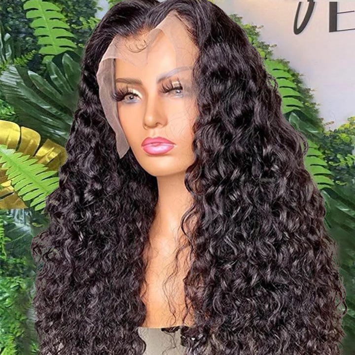 180% Density 13×4 Transparent Lace Frontal Wig Water Wave