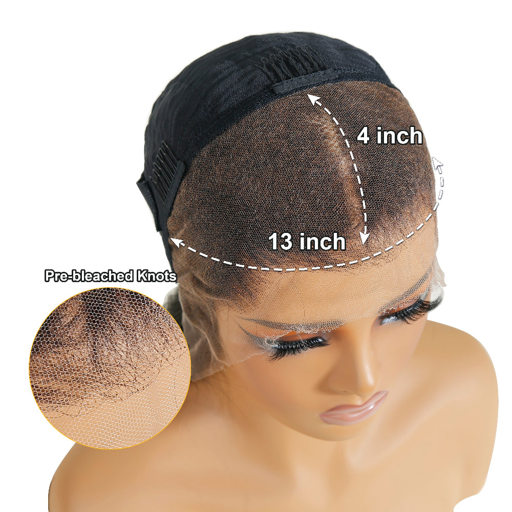 XBL Hair Bleached Small Knots Straight 13x4/13x6 HD Lace Frontal Wig with Baby Hair Pre-plucked Hairline