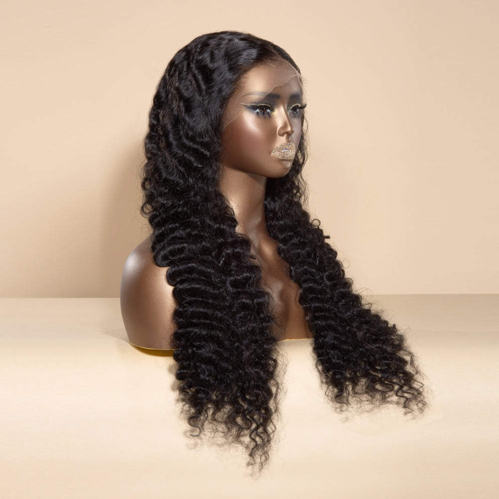 XBLHair 13x6/13x4 Lace Front Pineapple Wave Wig 250% Density HD Human Hair Bleached Small Knots