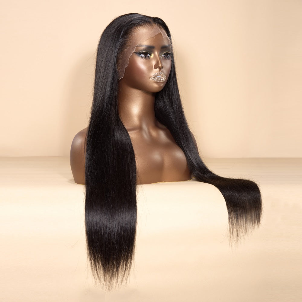 XBL Hair Bleached Small Knots Straight 13x4/13x6 HD Lace Frontal Wig with Baby Hair Pre-plucked Hairline