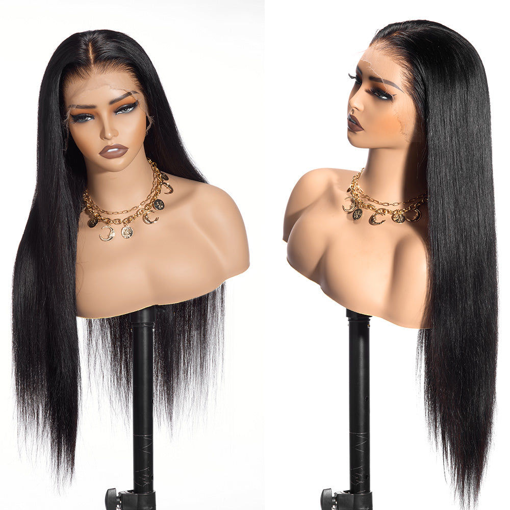 XBL Hair Bleached Small Knots Straight 13x4/13x6 HD Lace Frontal Wig with Baby Hair Pre-plucked Hairline