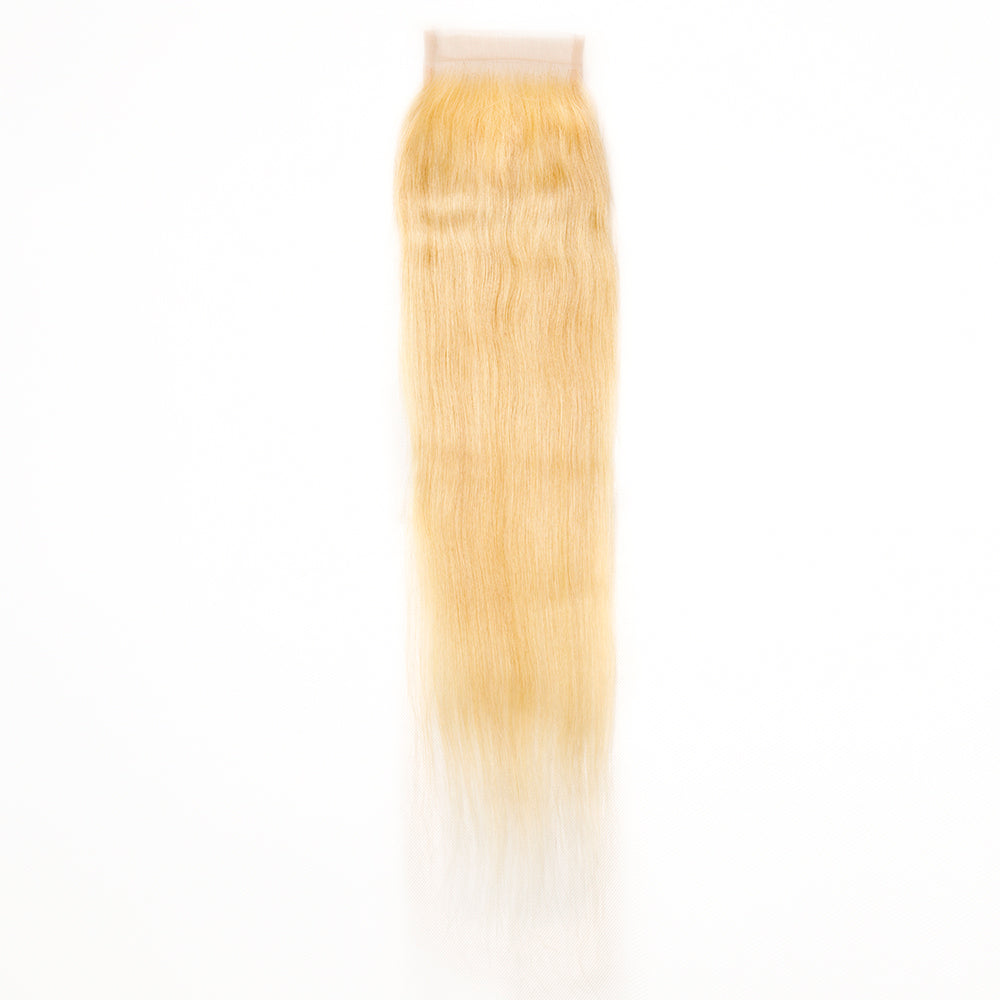 XBL Hair #613 Blonde 4x4 Transparent Lace Closure Straight