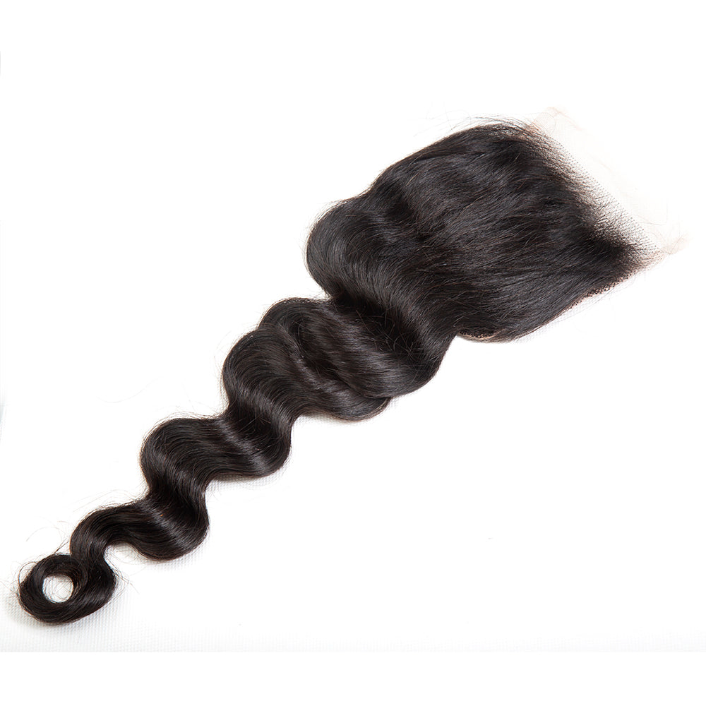 XBL Hair 4x4 Transparent Lace Closure Loose Deep Wave