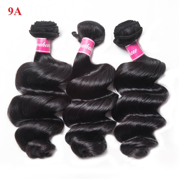XBL Hair Loose Wave Hair Human Hair 3 Bundles With 4x4 Lace Closure