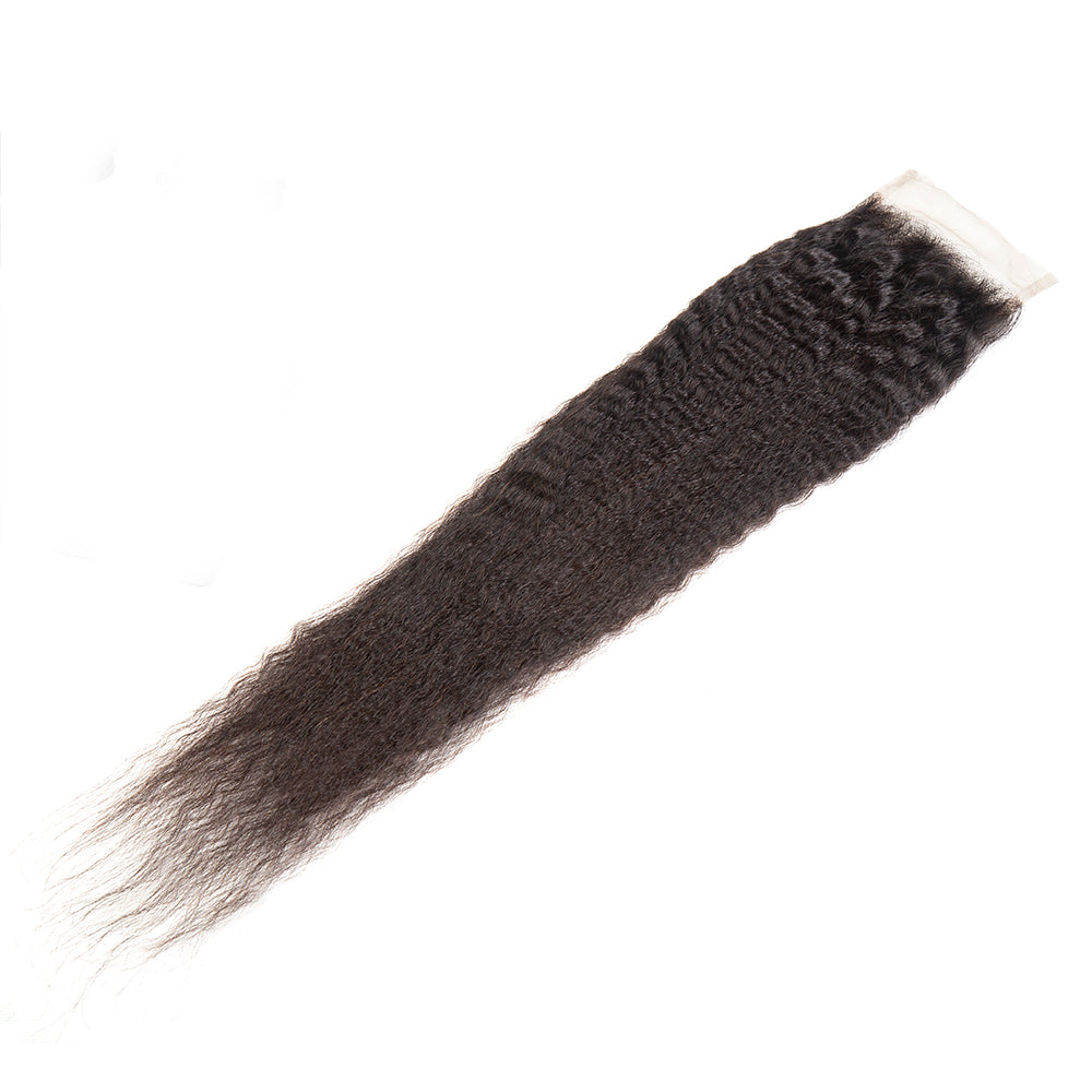 XBL Hair 4x4 Transparent Lace Closure Kinky Straight Wave