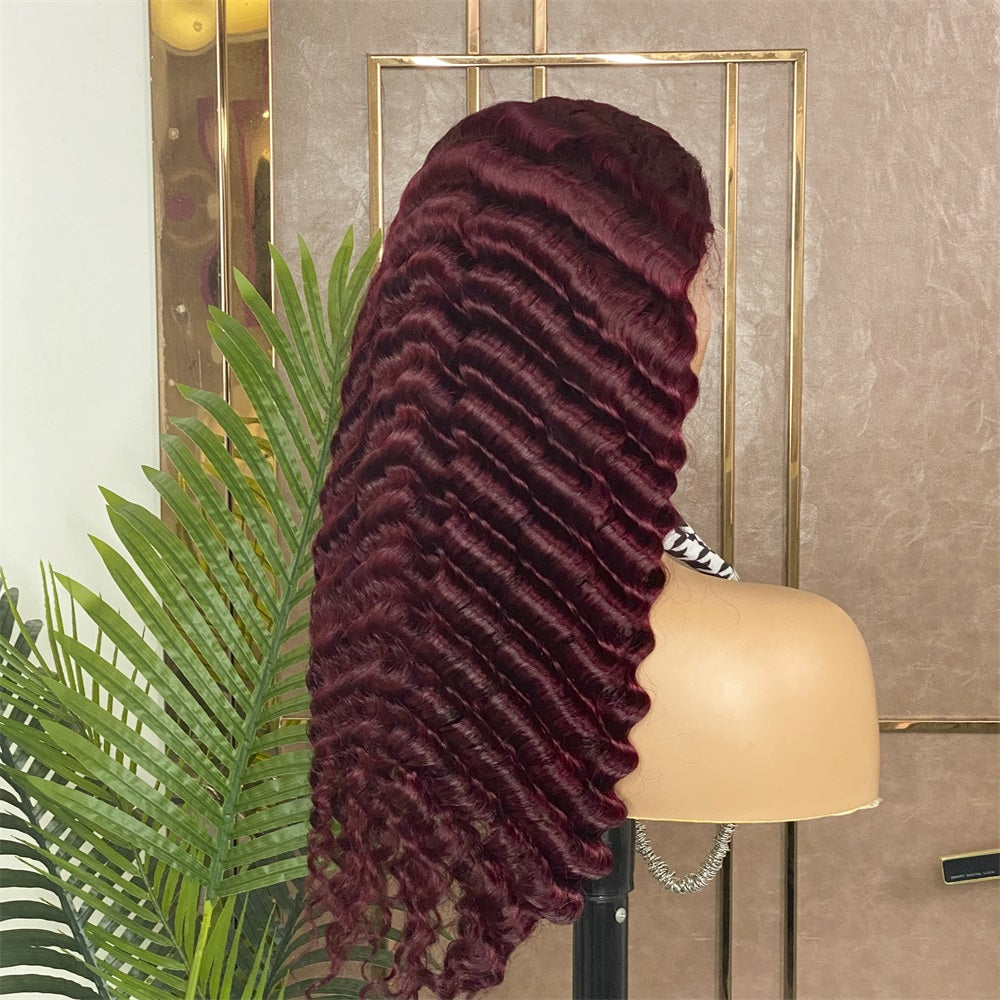 XBL Hair 99J Lace Front Wig 13x4 Transparent Lace Straight Lace Front Human Hair Wig