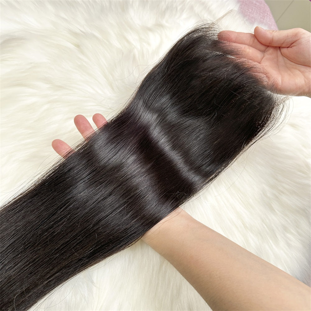 XBL Hair 5x5 HD Lace Closure Straight Small Knots 100% Human Hair