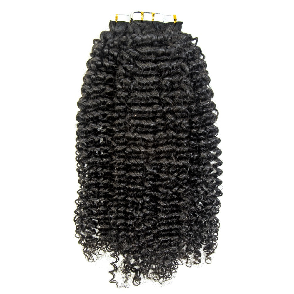 XBL Hair Curly Tape In 100% Virgin Human Hair Tape Ins Hair Extensions