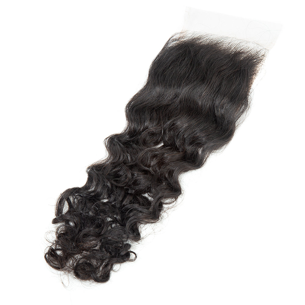 XBL Hair 4x4 HD Lace Closure Water Wave Free Part 100% Human Hair
