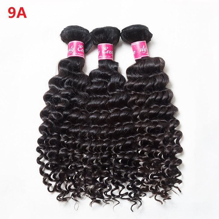 XBL Hair Miss Flawless / Lovely / Pretty Deep Wave Thick 3 Human Hair Bundles With 6x6 HD Closure