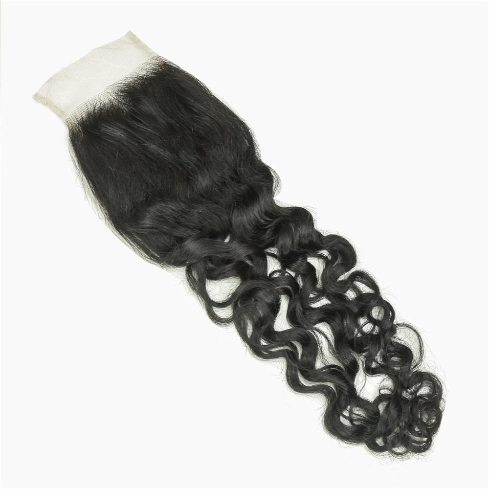 XBL Hair 4x4 Transparent Lace Closure Water Wave Free Part 100% Human Hair