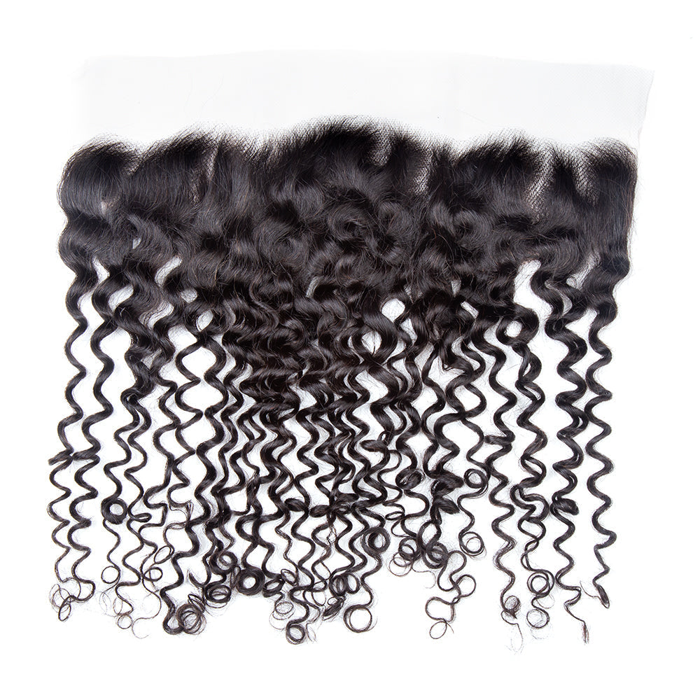 XBL Hair 13x4 Transparent Lace Frontal Curly Small Knots Pre-plucked Hairline