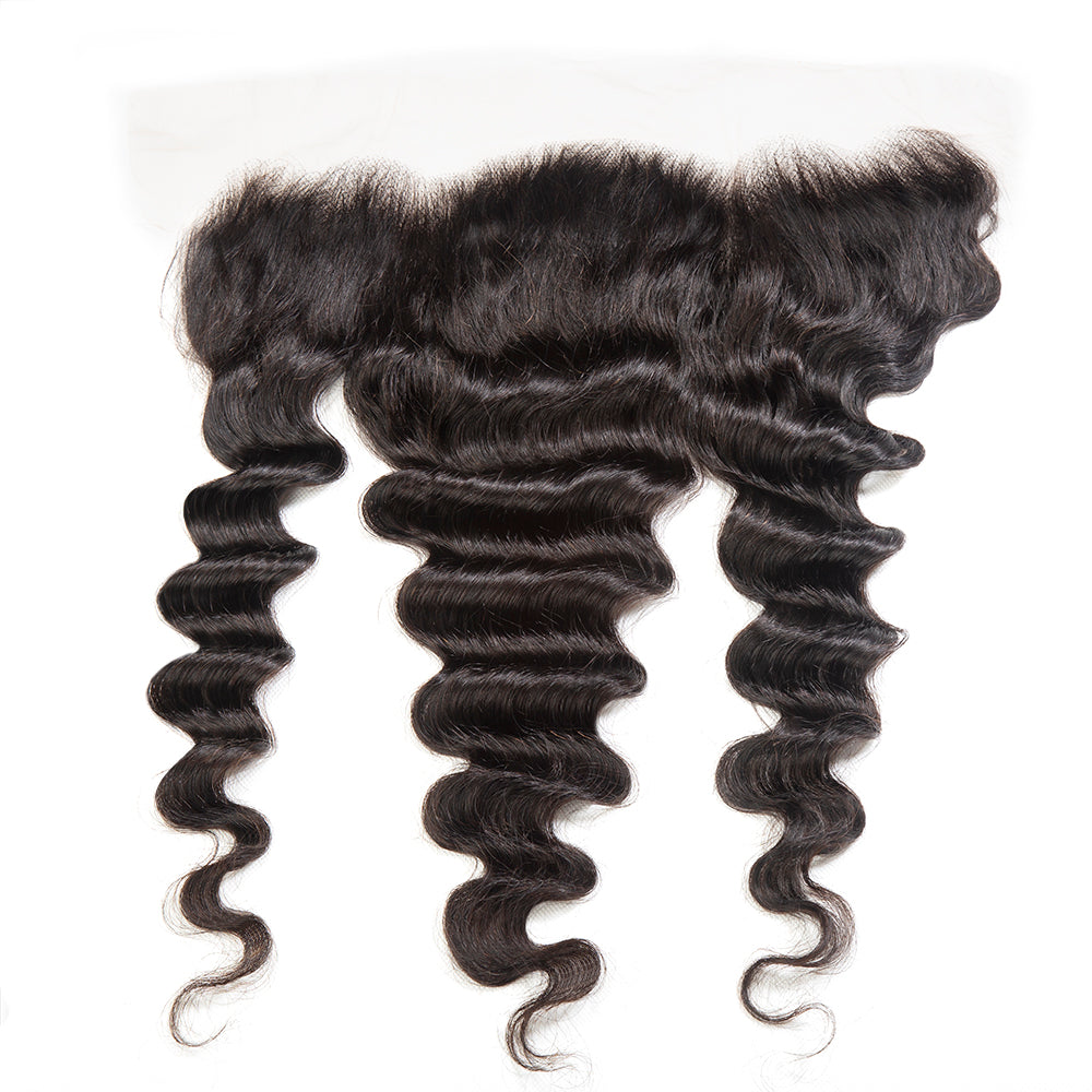 XBL Hair 13x4 Transparent Lace Frontal Loose Deep Small Knots Pre-plucked Hairline
