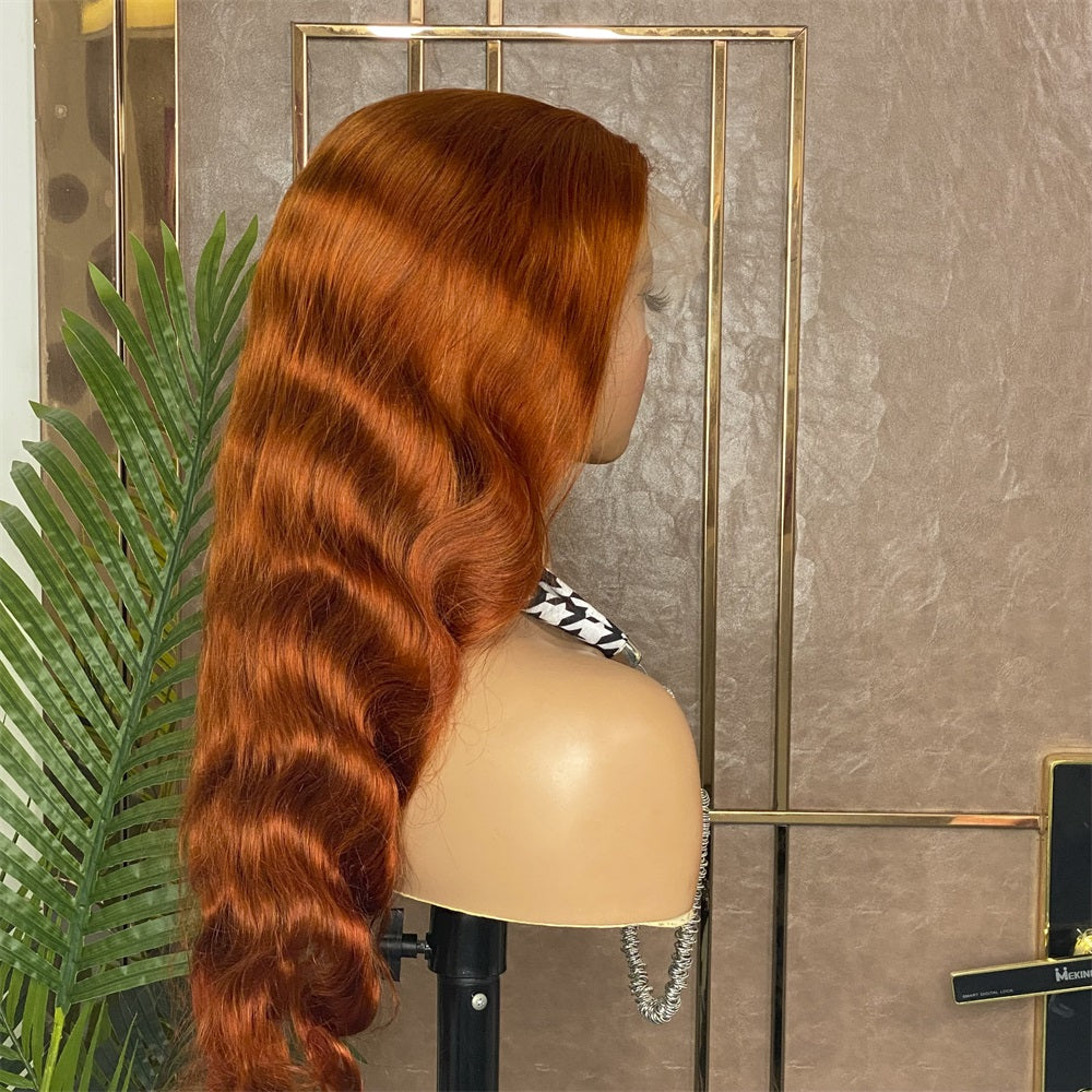 XBL Hair Ginger #350 Human Hair Wig 13x4 Lace Front Wig Body Wave Hair Wig