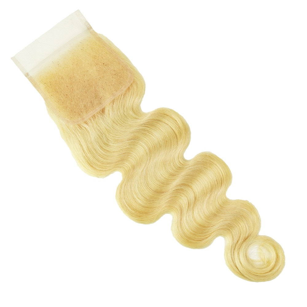 XBL Hair #613 Blonde 4x4 Transparent Lace Closure Body Wave