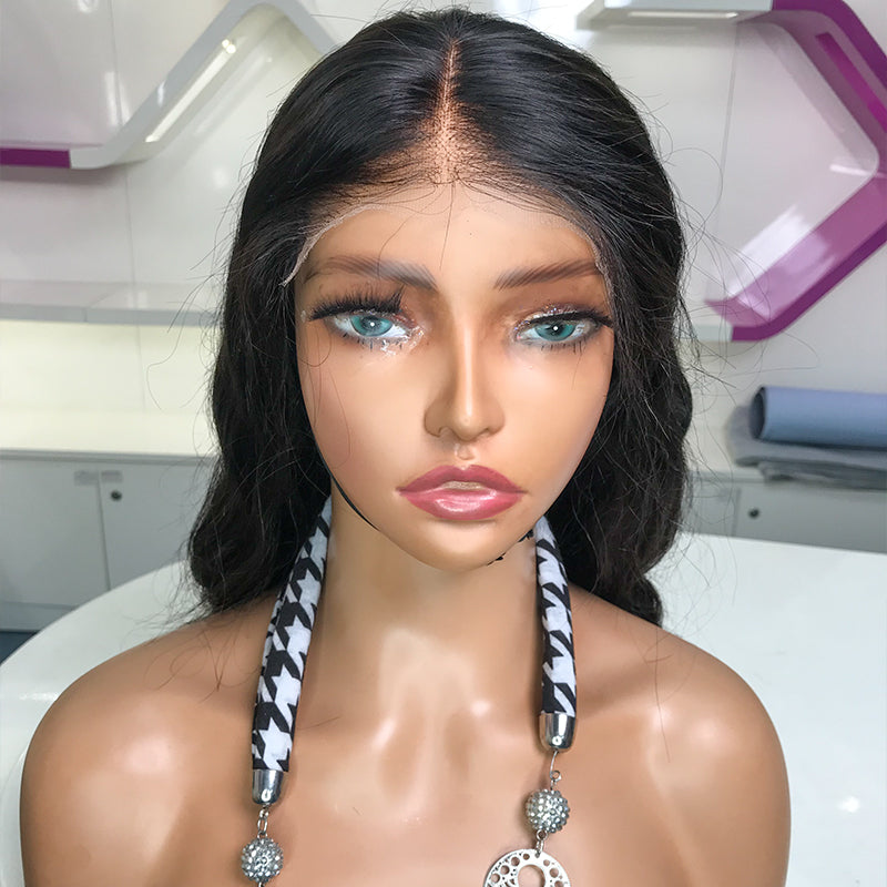 XBLhair Glueless 5x5 HD Closure Wig Body Wave 200% Density with Bleached Knots