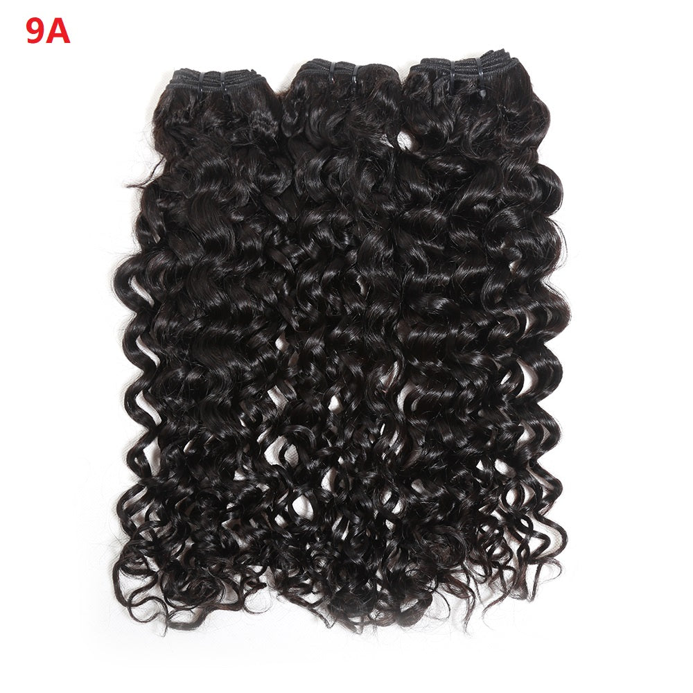 XBL Hair 9A/10A12A 5x5 Lace Closure With 3 Bundles Jerry Curl Human Hair Bundles