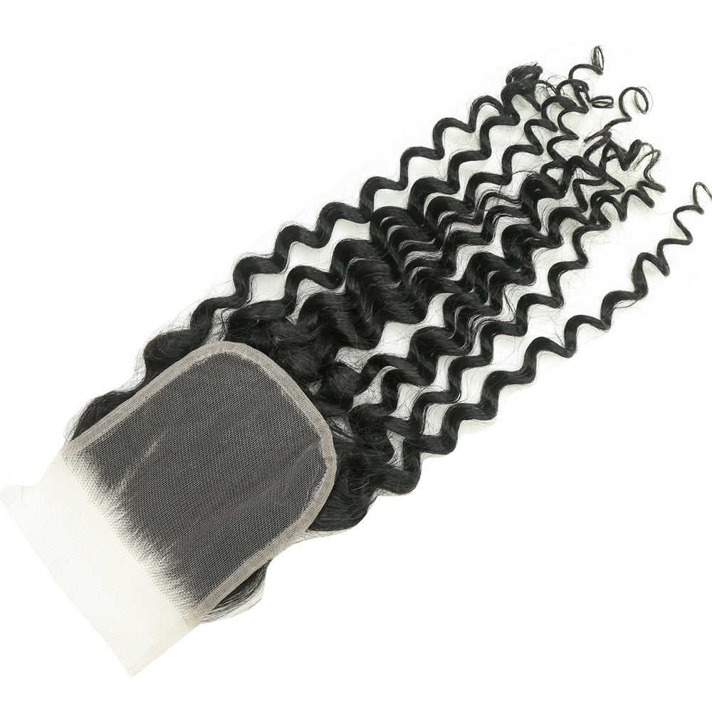XBL Hair 4x4 Transparent Lace Closure Deep Wave Natural Black