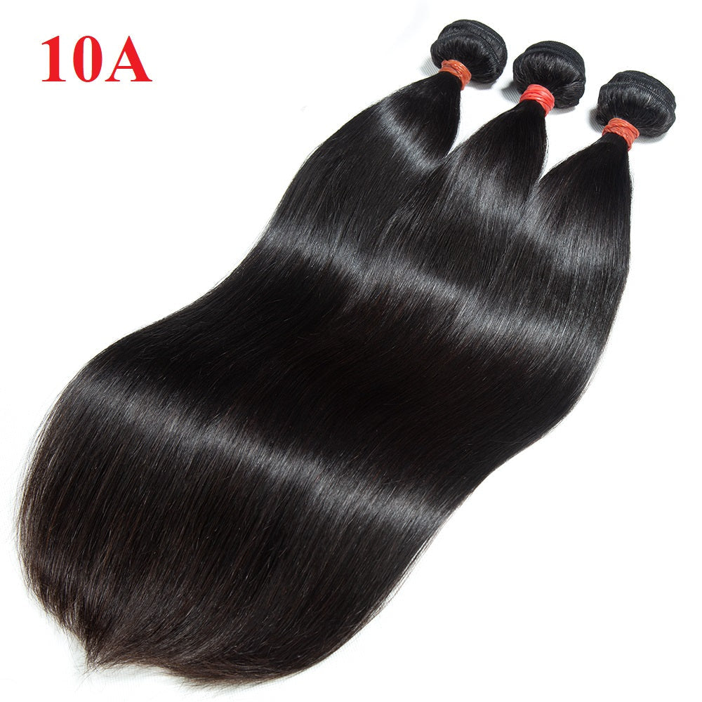XBL Hair 9A/10A12A 7x7 HD Closure with 3 Straight Human Hair Bundles