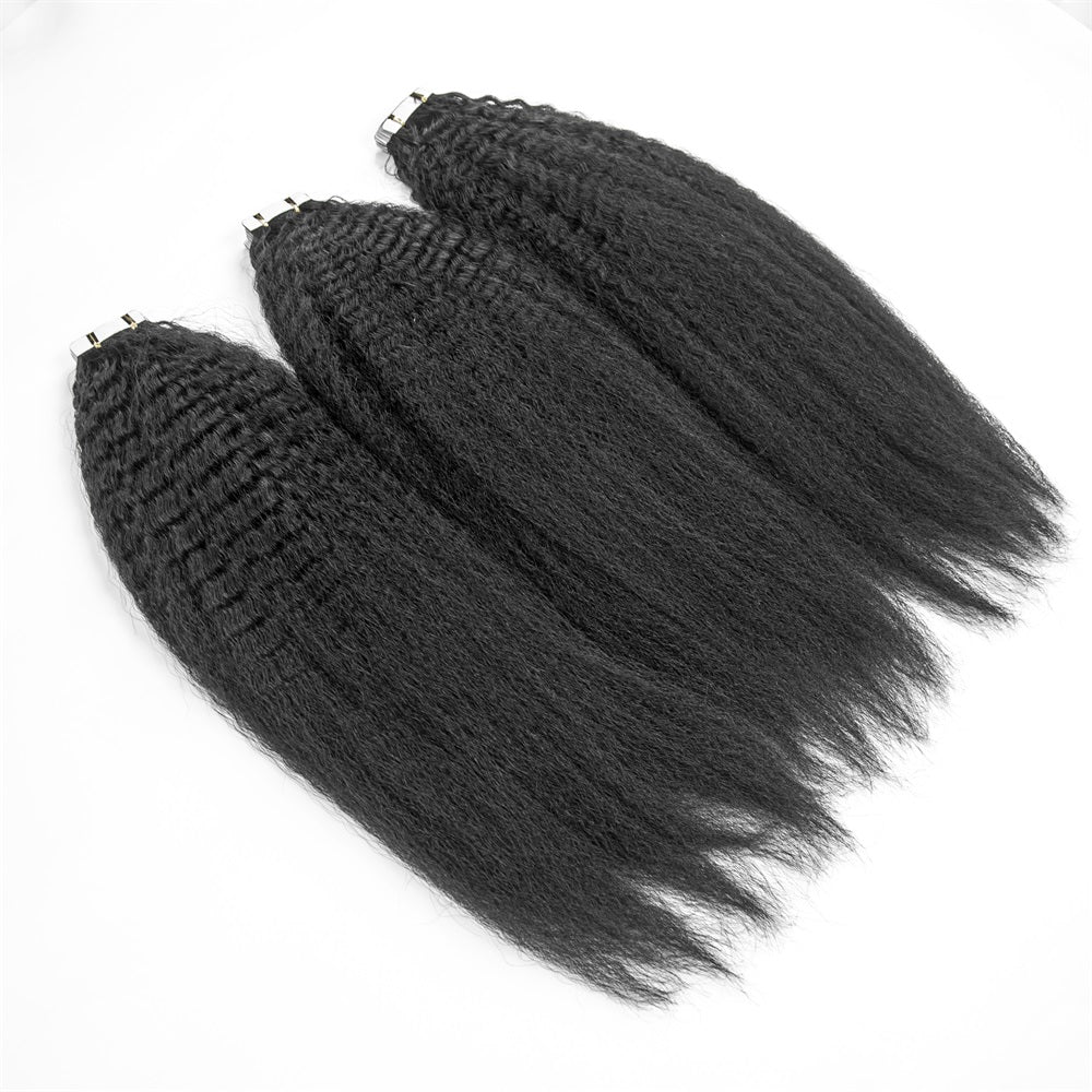 XBL Hair Cuticle Aligned Unprocessed Virgin hair Kinky Straight Tape Hair Extension Tape Ins
