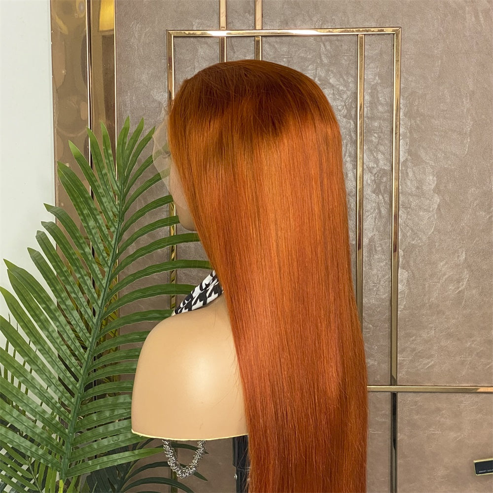 XBL Hair Ginger #350 Lace Front Wig Straight Human Hair Wig 13x4 Lace Frontal Wig