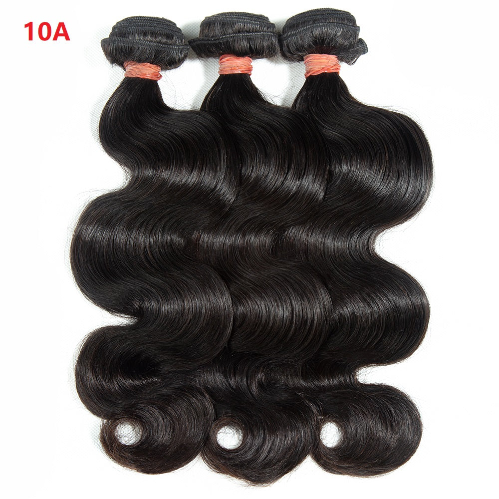 XBL Hair 9A/10A/12A Body Wave 3 Bundles with 13x6 Frontal with Preplucked Hairline