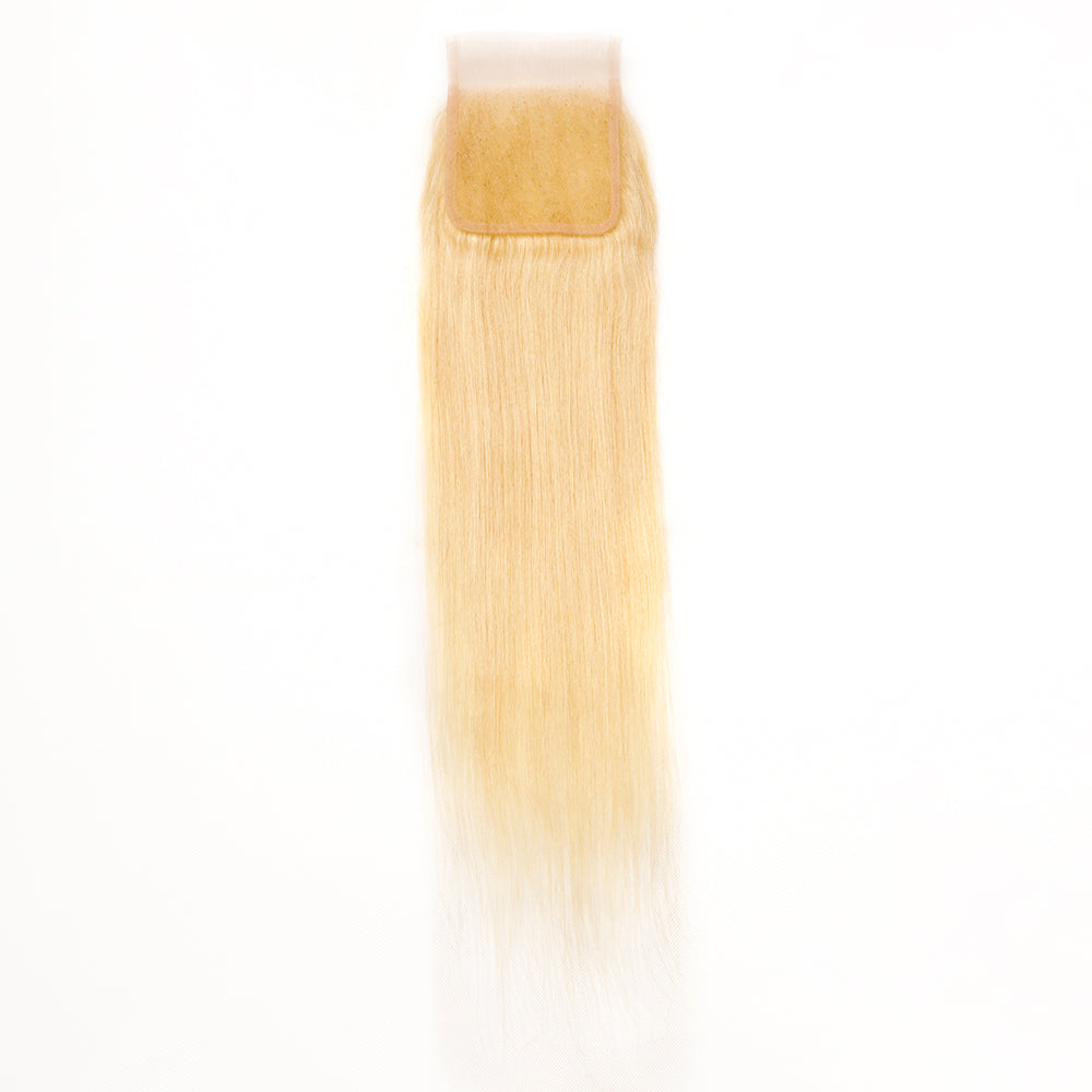 XBL Hair #613 Blonde 4x4 Transparent Lace Closure Straight