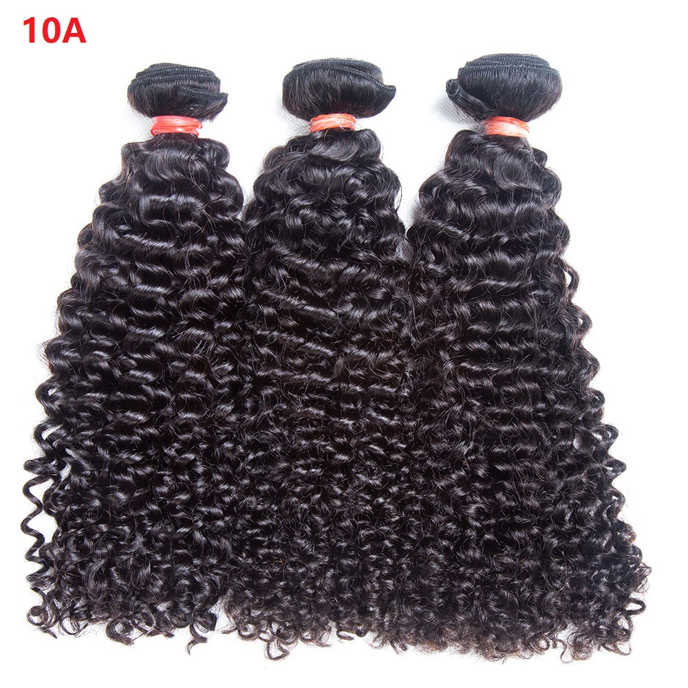 XBL Hair  Miss Flawless / Lovely / Pretty Curly 3 Bundles with 13x6 Frontal with Bleached Knots