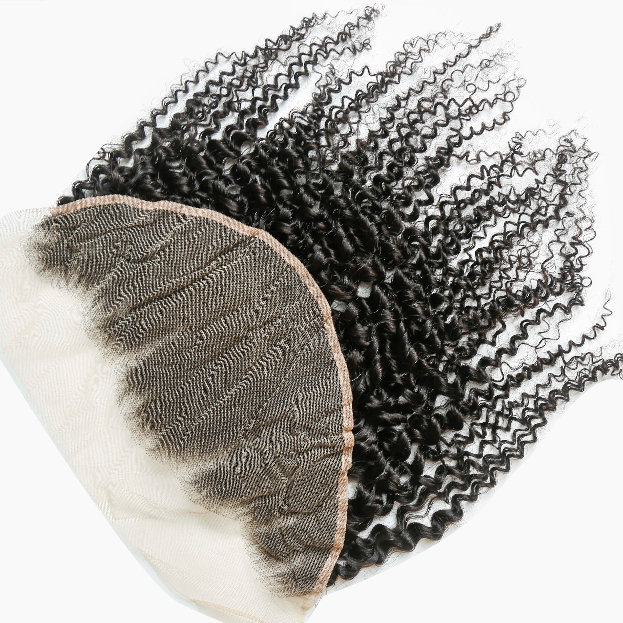 XBL Hair 13x6 Transparent Lace Frontal Kinky Curly Small Knots Pre-plucked Hairline