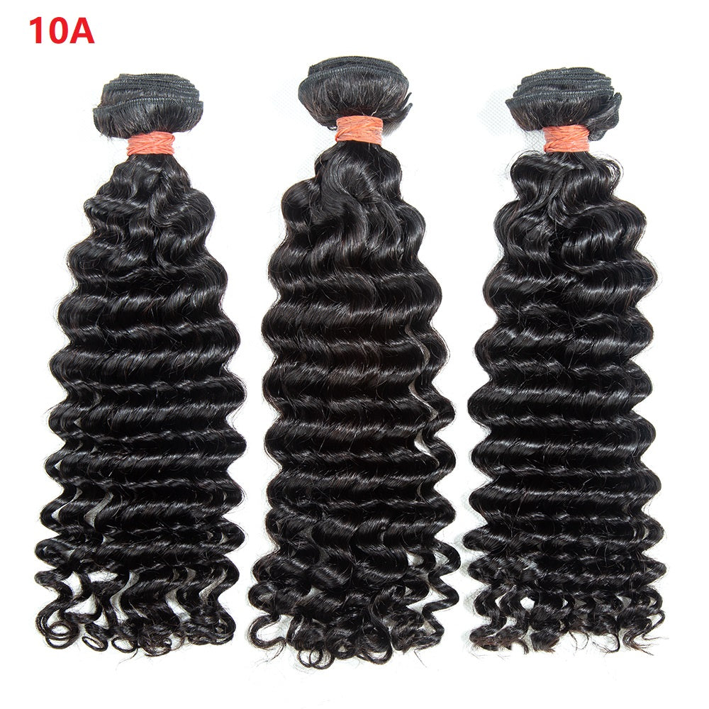 XBL Hair Miss Flawless / Lovely / Pretty Deep Wave Thick 3 Human Hair Bundles With 6x6 HD Closure