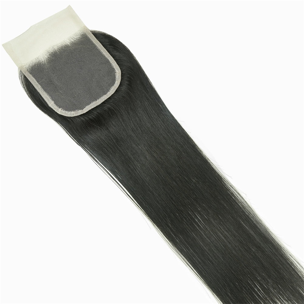 XBL Hair 4x4 Transparent Lace Closure Straight Small Knots 100% Human Hair