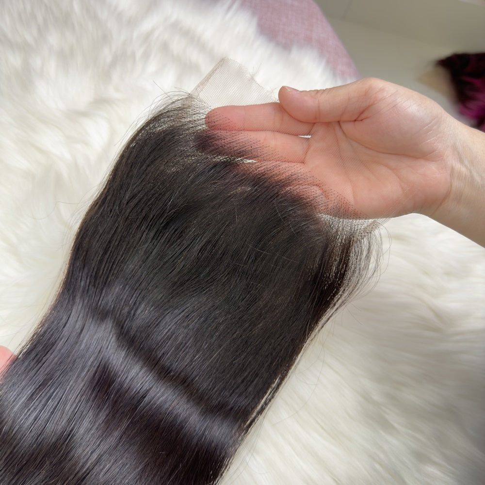 XBL Hair 5x5 HD Lace Closure Straight Small Knots 100% Human Hair