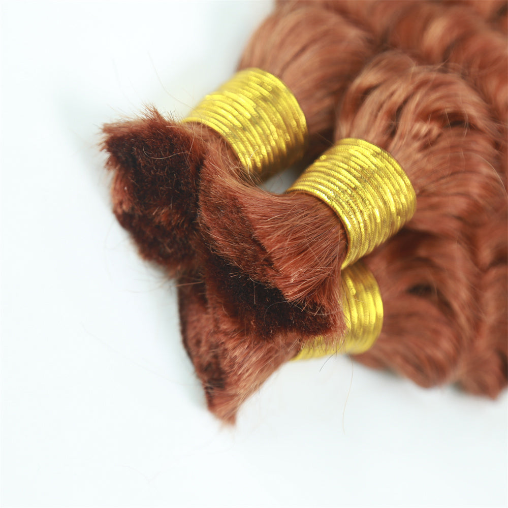 XBLhair Braiding Hair #33 Colored Deep Wave Braiding Hair Bulk Human Hair for Braiding