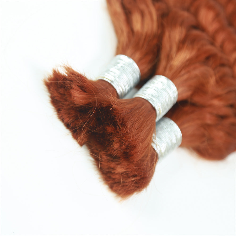 XBLhair Braiding Hair #350 Colored Deep Wave Braiding Hair Bulk Human Hair for Braiding