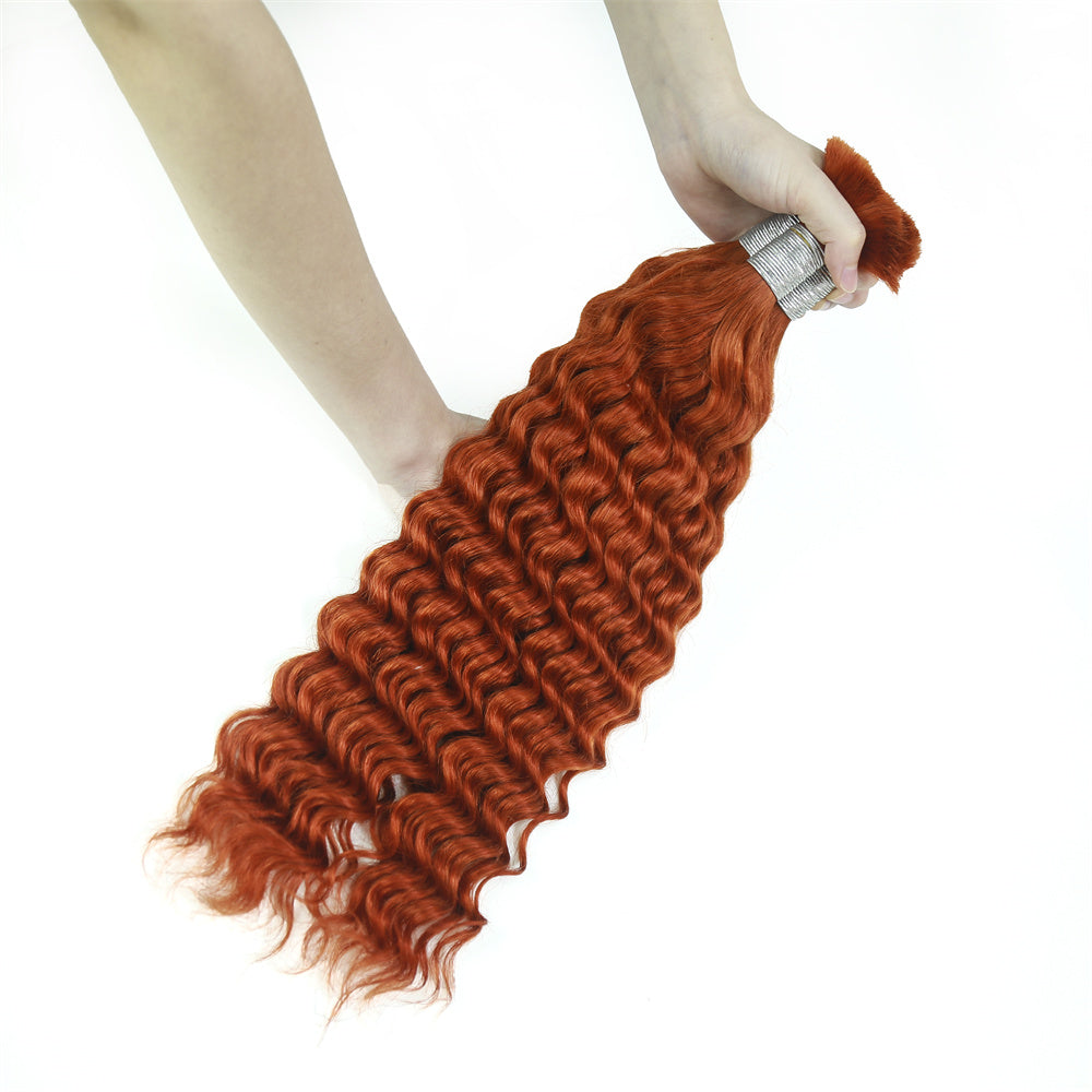 XBLhair Braiding Hair #350 Colored Deep Wave Braiding Hair Bulk Human Hair for Braiding