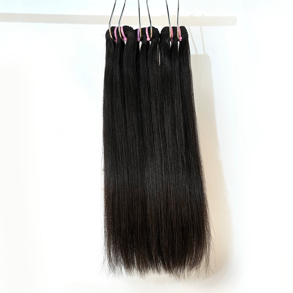 XBLhair Miss Fantastic Tegular Density Younger Raw Hair 3 Bundles Straight Wave 100% One Donor Human Raw Hair