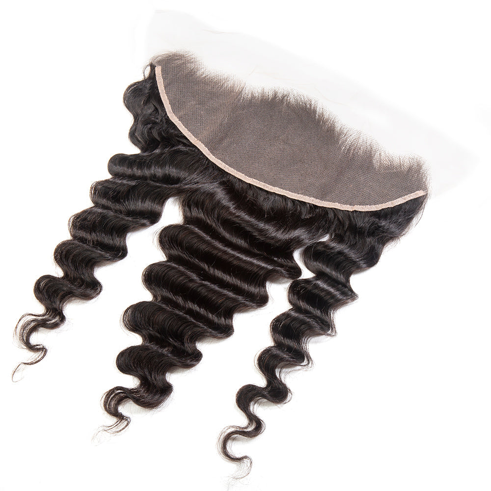 XBL Hair 13x4 Transparent Lace Frontal Loose Deep Small Knots Pre-plucked Hairline
