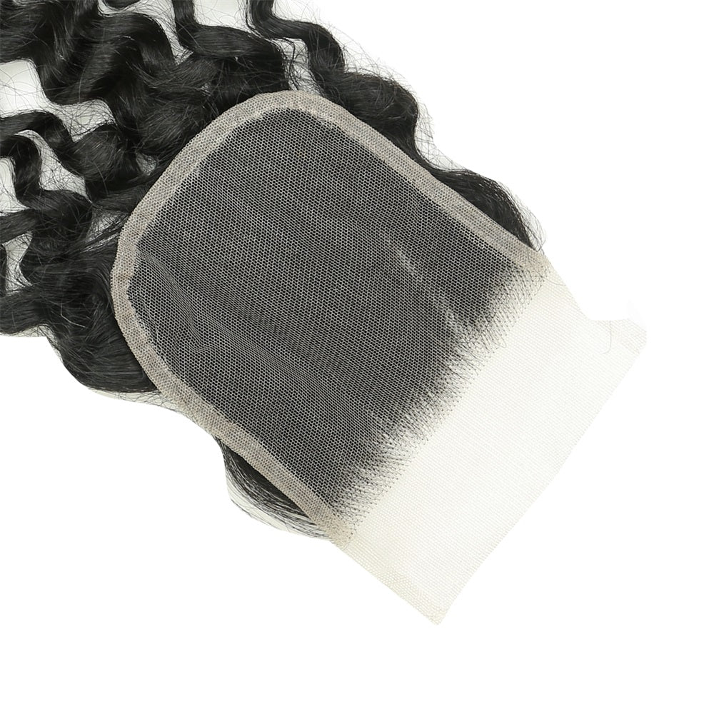 XBL Hair 4x4 Transparent Lace Closure Deep Wave Natural Black