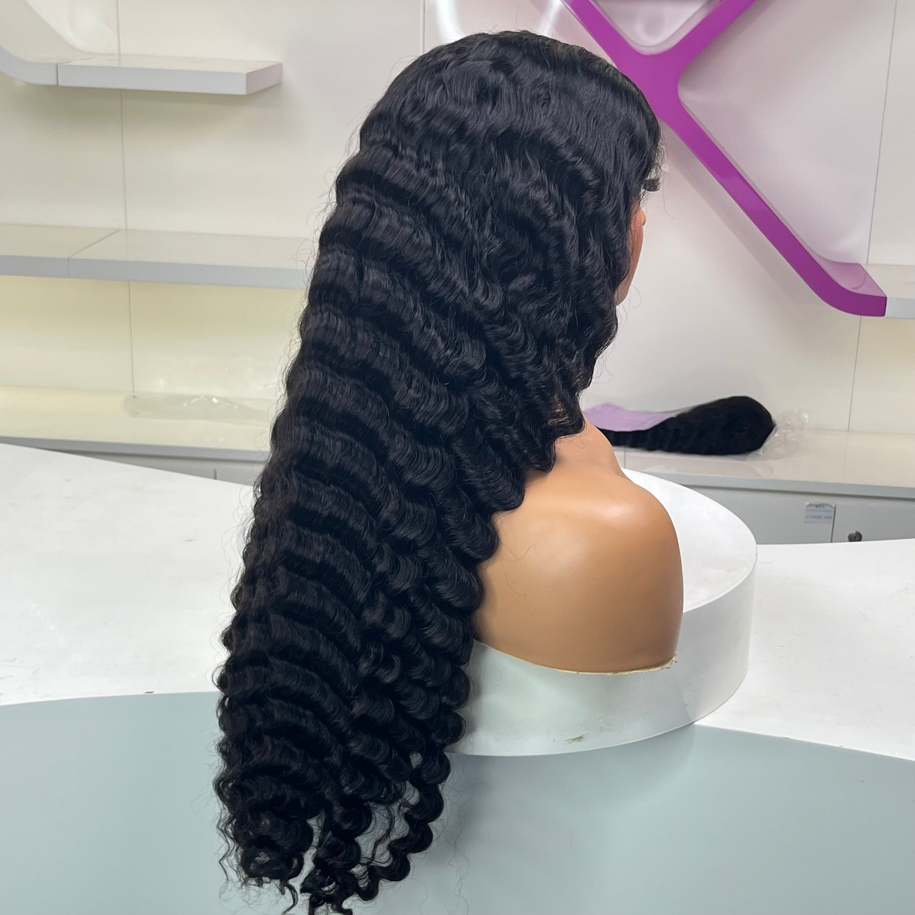 XBLhair Bleached Knots 200% Density Glueless Ready to Go 5x5 HD Closure Wig Pineapple Wave with C Part and  Preplucked Hairline