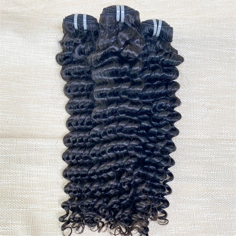 XBLhair Miss Flawless Raw Hair Deep Wave Hair Raw Human Hair Bundles One Donor Hair 3 Bundles