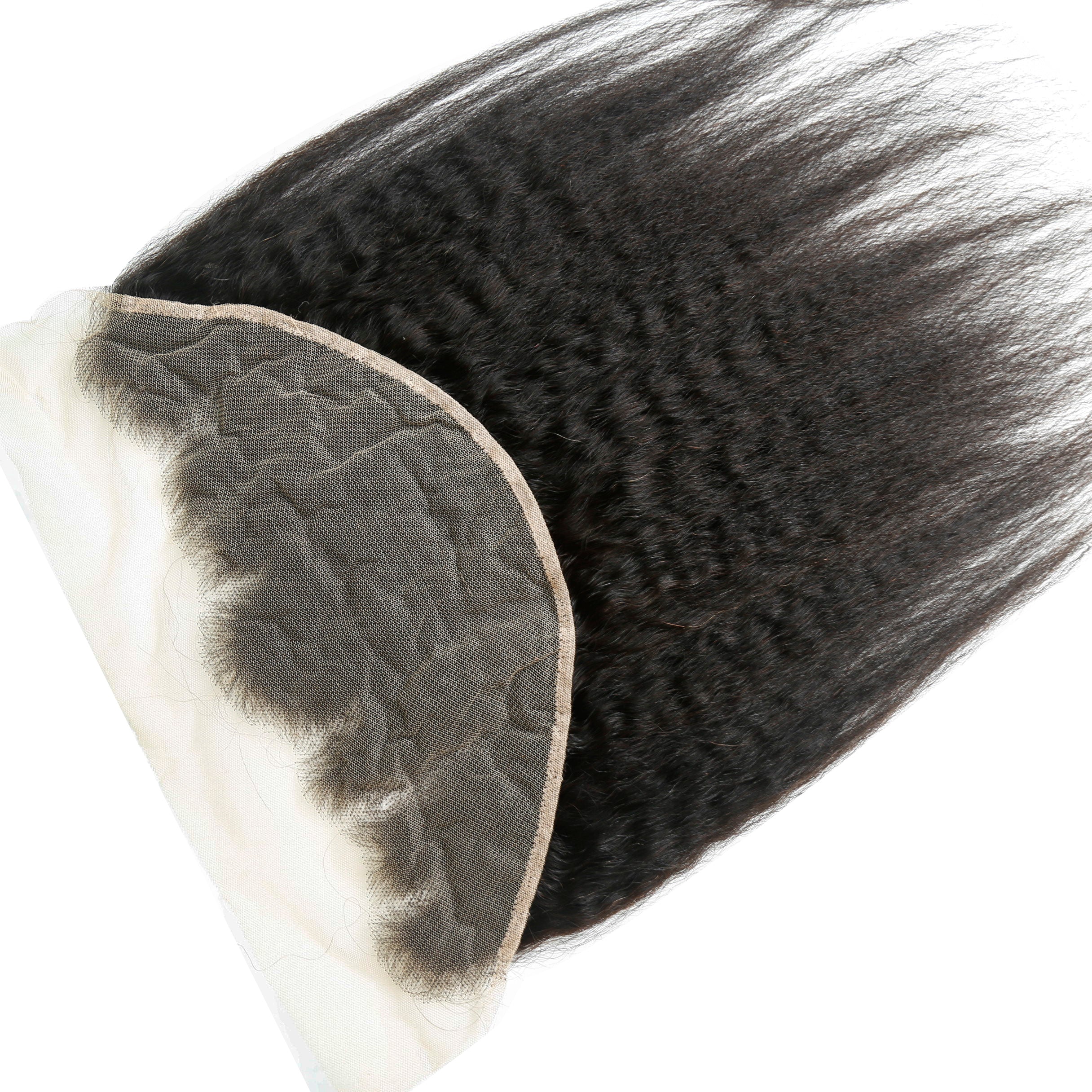 XBL Hair 13x6 Transparent Lace Frontal Kinky Straight Knots Pre-plucked Hairline