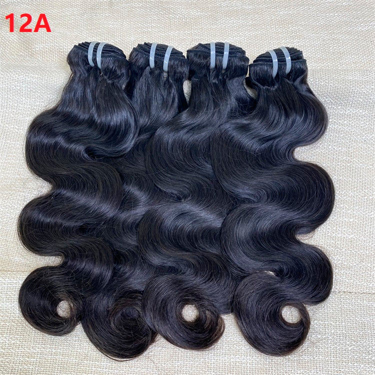 XBL Hair 9A/10A/12A Body Wave 3 Bundles with 13x6 Frontal with Preplucked Hairline