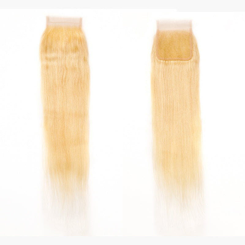 XBL Hair #613 Blonde 4x4 Transparent Lace Closure Straight