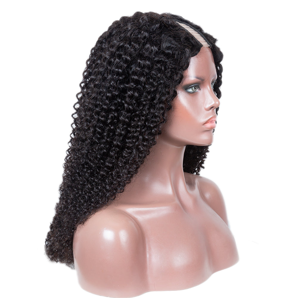 XBL Hair 250% Density U Part Curly Wig Glueless Curly Human Hair Wig Very Full