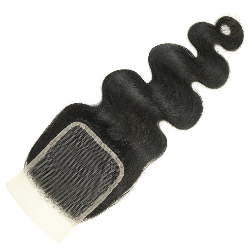 XBL Hair 4x4 Transparent Lace Closure Body Wave Small Knots Free Part