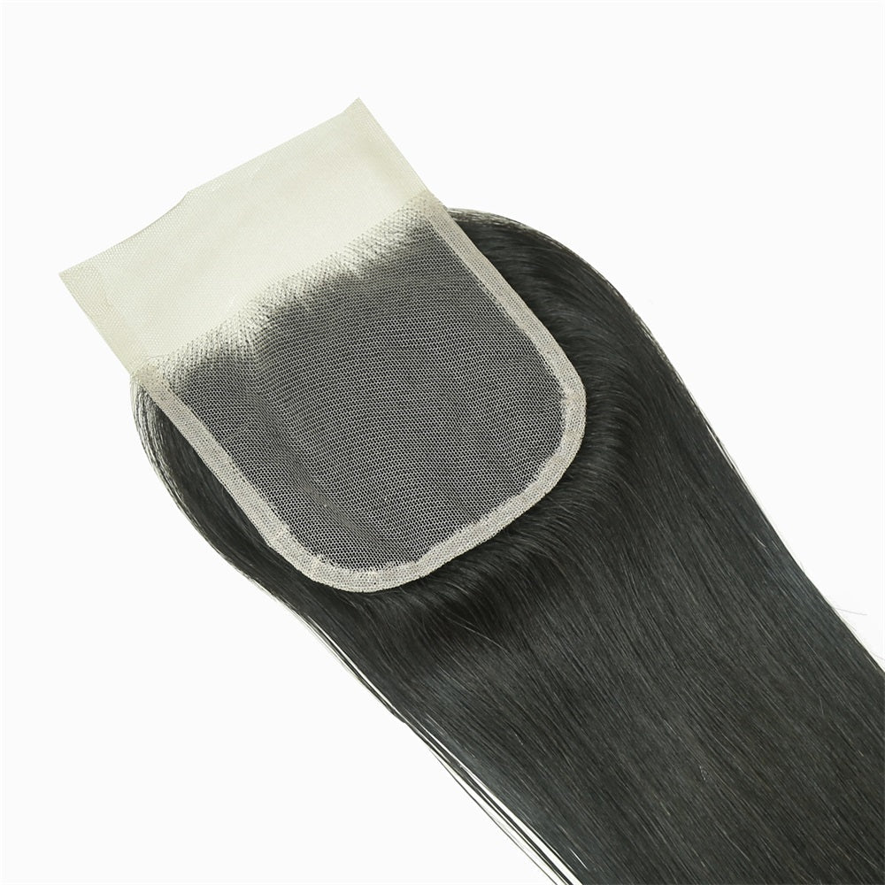 XBL Hair 4x4 Transparent Lace Closure Straight Small Knots 100% Human Hair
