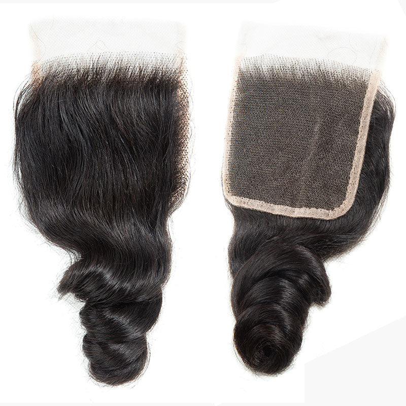 XBL Hair 4x4 HD Lace Closure Loose Wave Wave 100% Human Hair Free Part